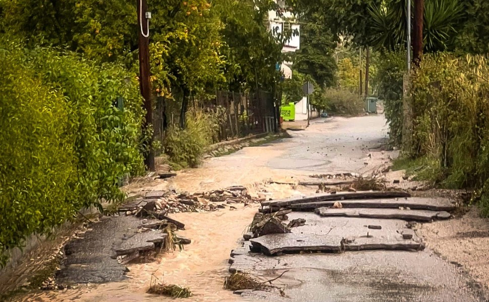 Το νέο ισχυρό κύμα κακοκαιρίας ELIAS που πλήττει από εχθές την χώρα προκάλεσε σοβαρά πλημμυρικά φαινόμενα στην Β.Ευβοια.Στιγμιότυπα από την Ιστιαία, Πέμπτη 28 Σεπτεμβρίου 2023 (EVIATHEMA.GR/ EUROKINISSI)