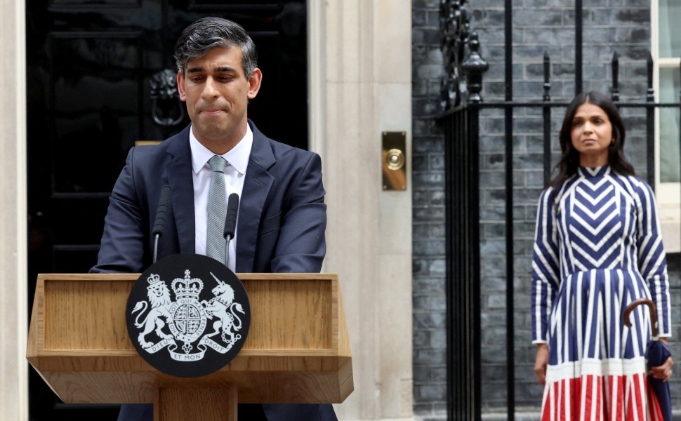 Ο Ρίσι Σούνακ στην Downing Street / πηγή: Reuters