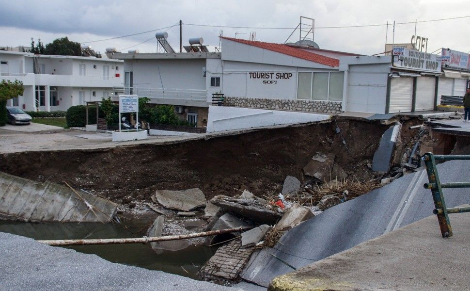 Κατασροφές στη Ρόδο από την κακοκαιρία Bora / φωτ. EUROKINISSI