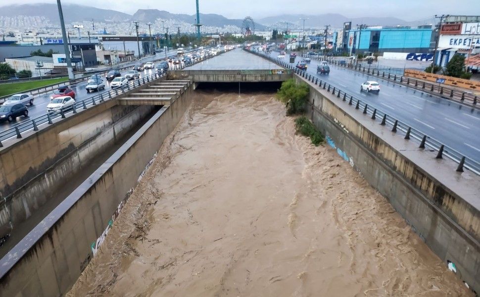 Τμήμα του ποταμού Κηφισού με τεράστια εισροή υδάτων/Φωτογραφία αρχείου Eurokkinissi