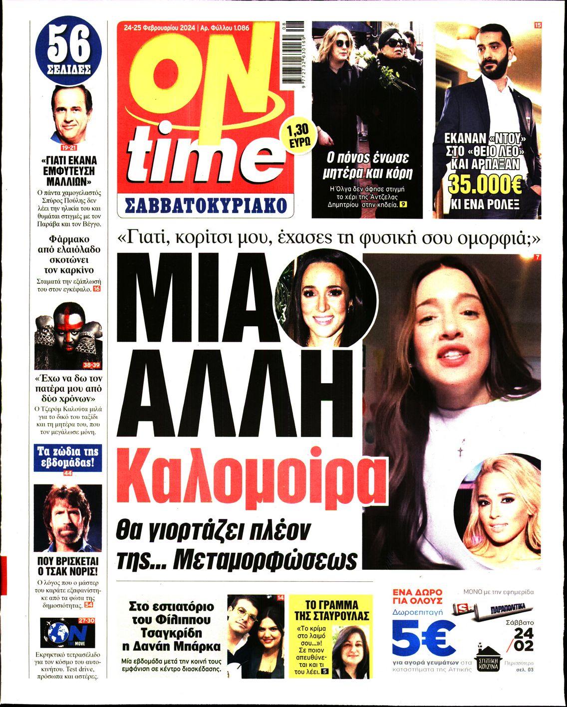 Πρωτοσέλιδο εφημερίδας ON TIME