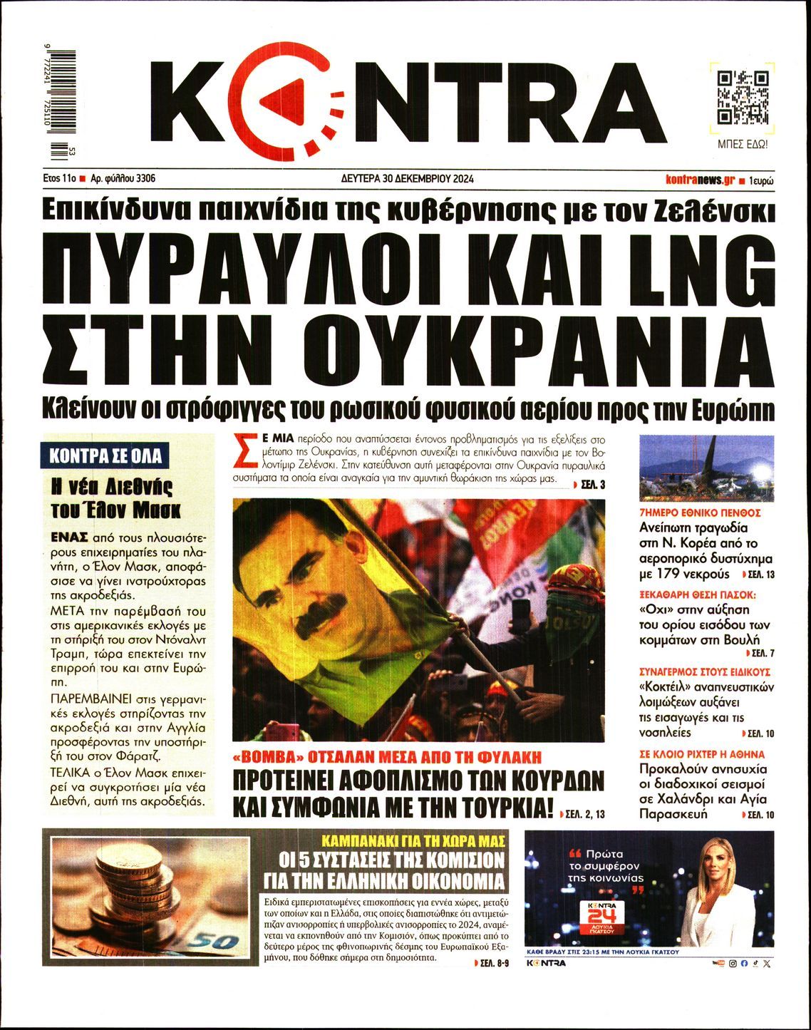 Πρωτοσέλιδο εφημερίδας KONTRA NEWS