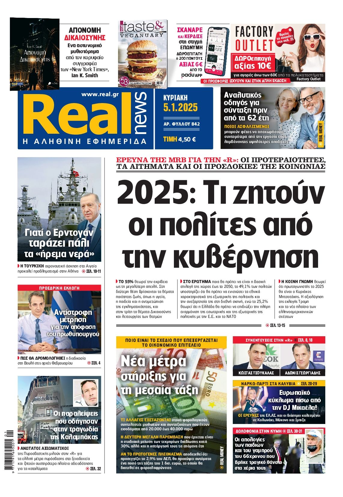 Πρωτοσέλιδο εφημερίδας REAL NEWS