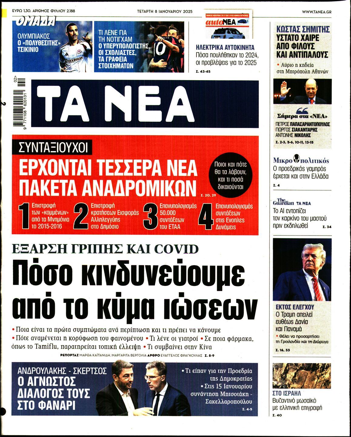 Πρωτοσέλιδο εφημερίδας ΤΑ ΝΕΑ